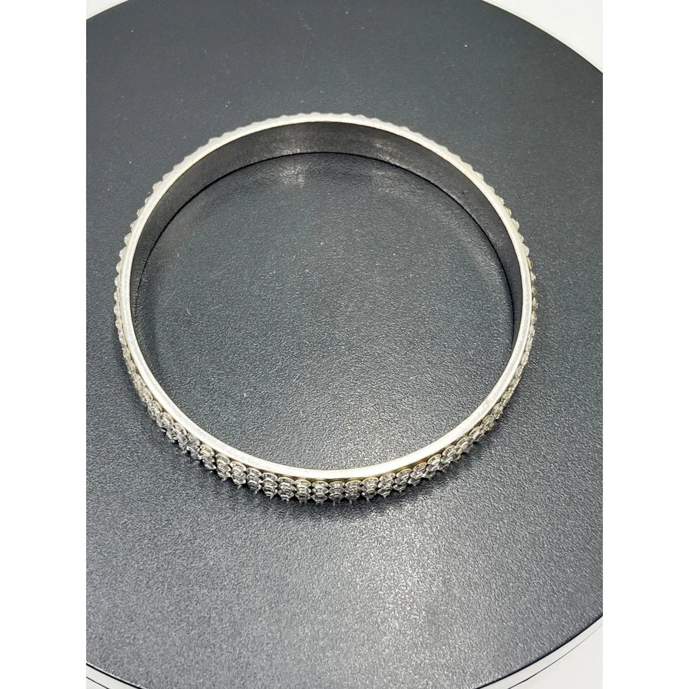Kate Spade New York Razzle‎ Dazzle Heavy Metals Row Bangle Silver Bracelet